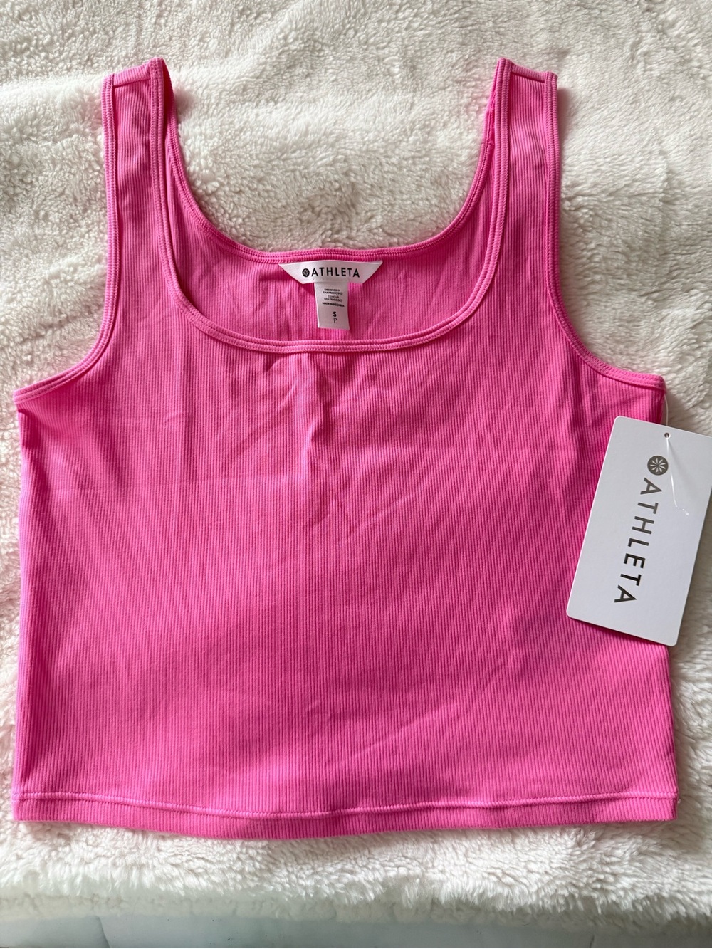 Athleta Signature Rib Square Neck Crop Tank size S